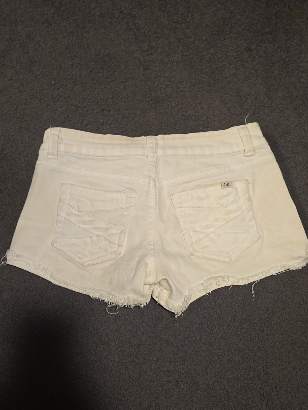 lei White Distressed Hem Women's Denim Shorts
